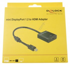 Delock Display Port Connections - 62611 Adapter Mini Displayport 1 2 Male > Hdmi Female 4k Active Bl
