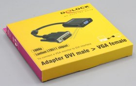 Delock Dvi plug-hdd socket - 65658 Adapter Dvi-d 24+1 Male > Vga Female Black