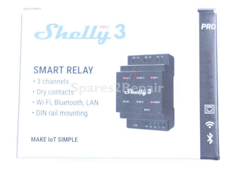 Shelly Actuator - 212180 Pro 3 Relais Max. 48a 3 Phasen 3 Kanale Wlan Lan Bt