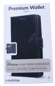 Mobilize Leather Bag Gsm - 28490 Mobilize Premium Gelly Wallet Book Case Apple Iphone 6-6s-7-8-se (2020-2022) Black