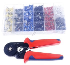 Logilink Hydraulic Pliers - Crimping Pliers Wire End Ferrule Crimping Pliers, 230 Mm, With 1200 Wire End Ferrules Square Crimping Pliers For 0.25-6m