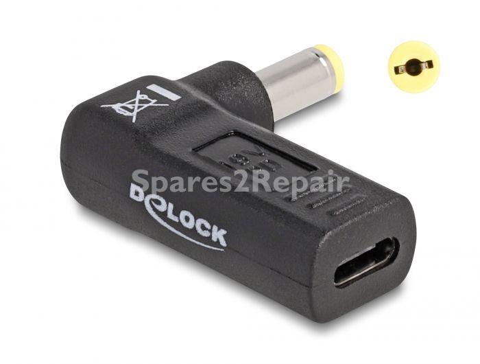 Delock Cable/plugs/adapter - Adapter Fur Notebook Ladekabel Usb Type-c Buchse Zu Suitable For Acer 5,5 X 1,7 Mm Stecker 90° Gewinkelt
