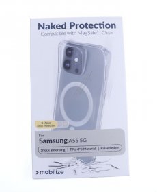 Mobilize Leather Bag Gsm - 29897 Mobilize Magsafe Kompatible Naked Protection Hülle Für Samsung Galaxy A55 5g Transparent