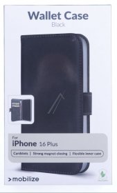 Mobilize Leather Bag Gsm - 29701 Mobilize Classic Gelly Wallet Book Case Apple Iphone 16 Plus Black