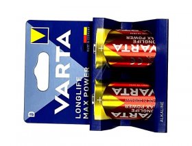 Varta D Alkaline Batteries - 4720101422 Varta Longlife Max Power D - Mono 2-pack Blister
