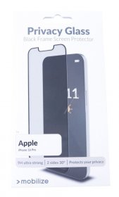 Mobilize Display Protective Film - 57771 Mobilize Privacy Glass Display Protection - Black Frame - For Apple Iphone 16 Pro