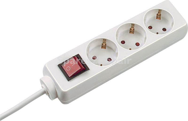 Bachmann Three-way Plug Adaptor - 384 272s Selly 3-way Power Strip With Switch 1 5m White H05vv-f 3g1 50mm² With Increased Touch Protection