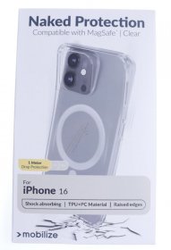Mobilize Leather Bag Gsm - 29724 Mobilize Magsafe Compatible Naked Protection Case For Apple Iphone 16 Clear