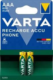 Varta Microcell-battery 1.2v - T398 58398101402 1 24v-800mah Nimh Rechargeable Aaa Pack Of 2 Varta