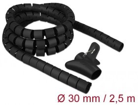 Delock Cable Cover - Cable Spiral Wrap 2,5 M X 30 Mm Black