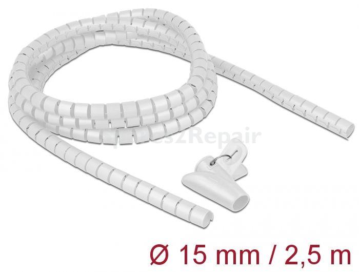 Delock Cable Cover - Cable Spiral Wrap 2,5 M X 15 Mm White