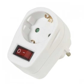 VIVANCO Splitter With Switch 1way AS 1W SCHUKO ADAPTER WITH SWITCH, WHITE 22396