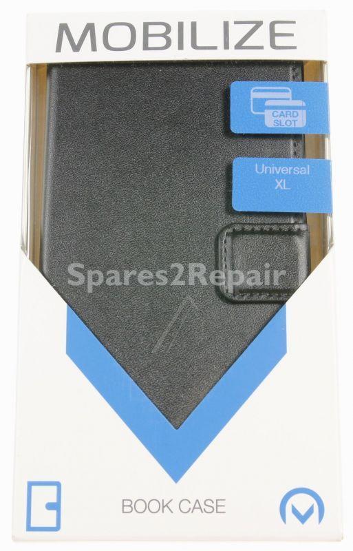 Mobilize Leather Bag Gsm - 23462 Classic Universal Wallet Book Case Xl Black Max 160mm X 78mm