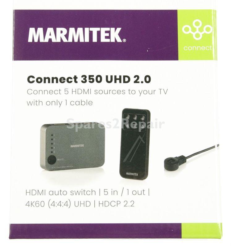 Marmitek Hdmi-switch - Connect 350 Uhd 2.0 Hdmi Auto-switch | 5 On- 1 Off| 4k60 (4:4:4) Uhd | Hdcp 2.2