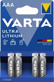 Varta Battery - Lr03 Varta 1.5v Aaa Ultra Lithium Batteries - 4 Pack