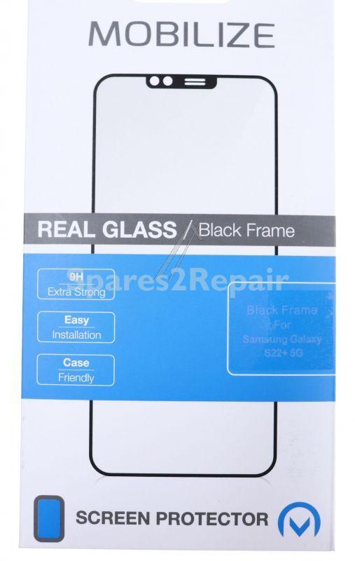 Mobilize Display Protective Film - 55987 Mobilize Glass Screen Protector Black Frame Samsung Galaxy S22+ 5g
