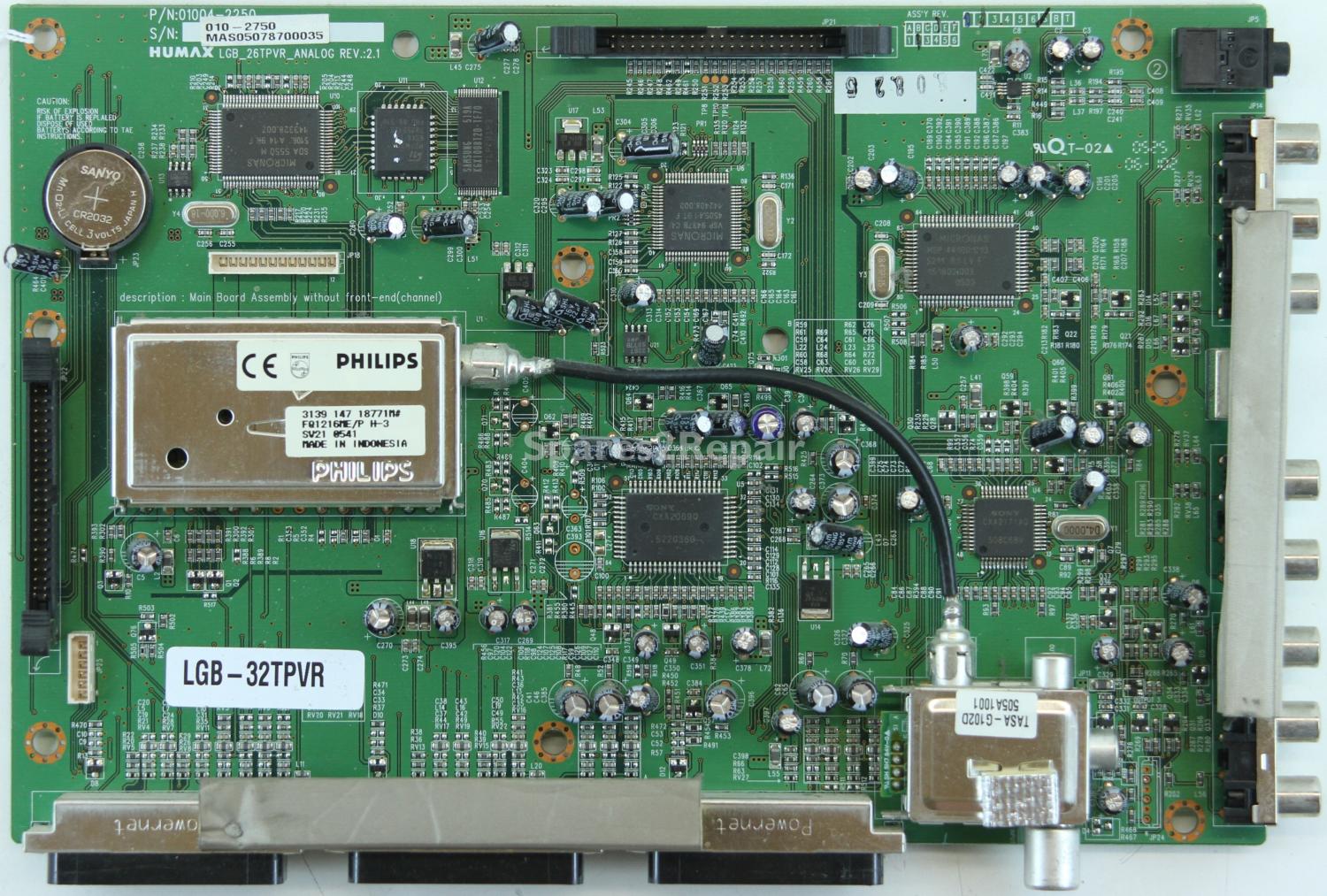 Humax LGB-32TPVR - Main AV - 01004-2250 - REV.:2.1 - 010-2750