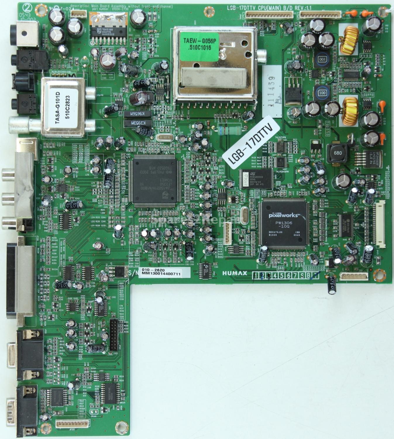 Humax LGB17DTTV - Main AV - LGB-17DTTV CPU(MAIN) B/D REV.:1.1 - 01004-2730