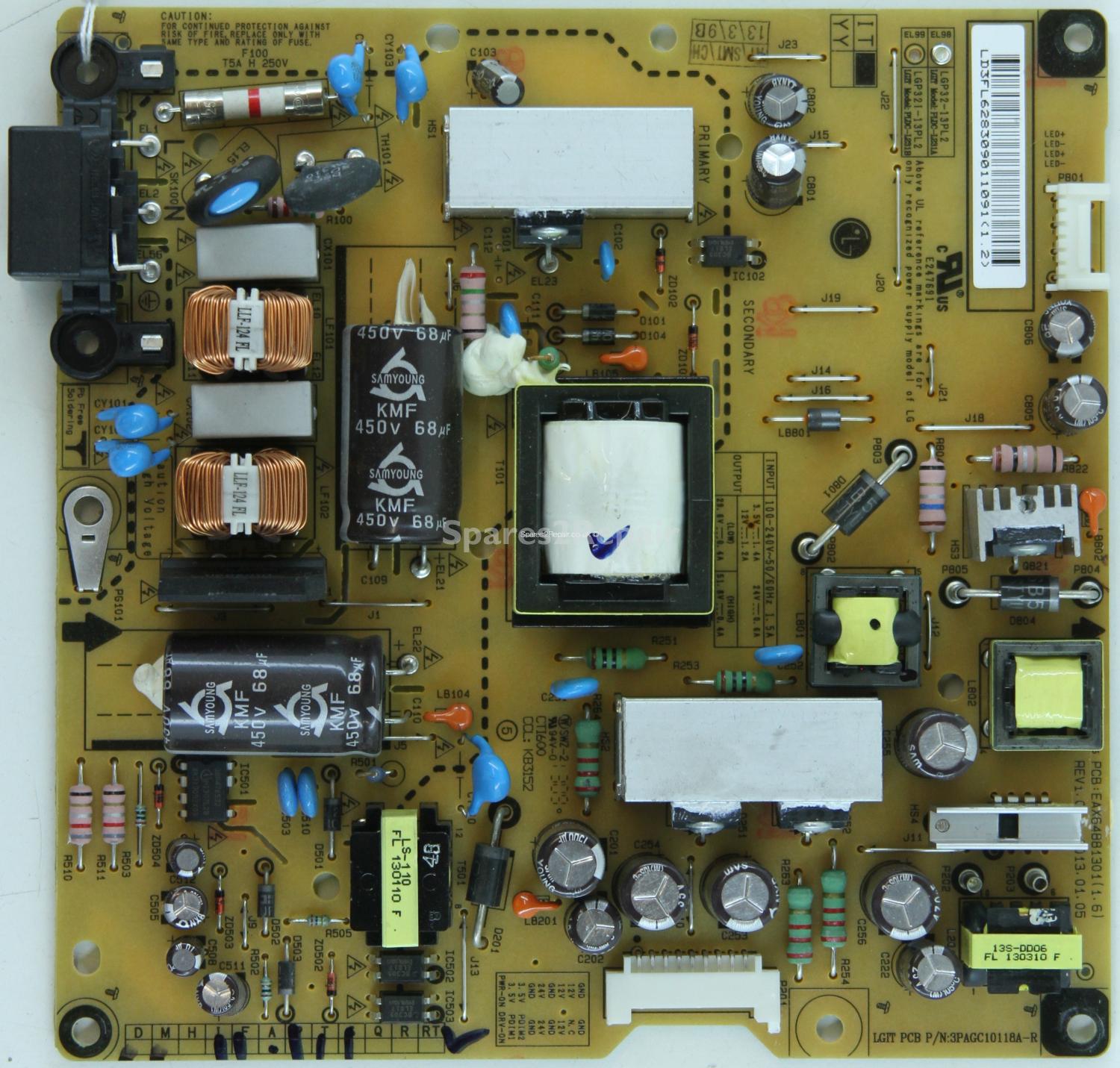 LG 32LA620V - PSU - EAY62830901 - REV1.0 - EAX64881301(1.6) - 3PAGC10118A-R - LGP32-13PL2
