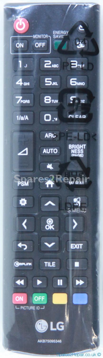LG AKB75095346 Remote Control (Genuine) (New)