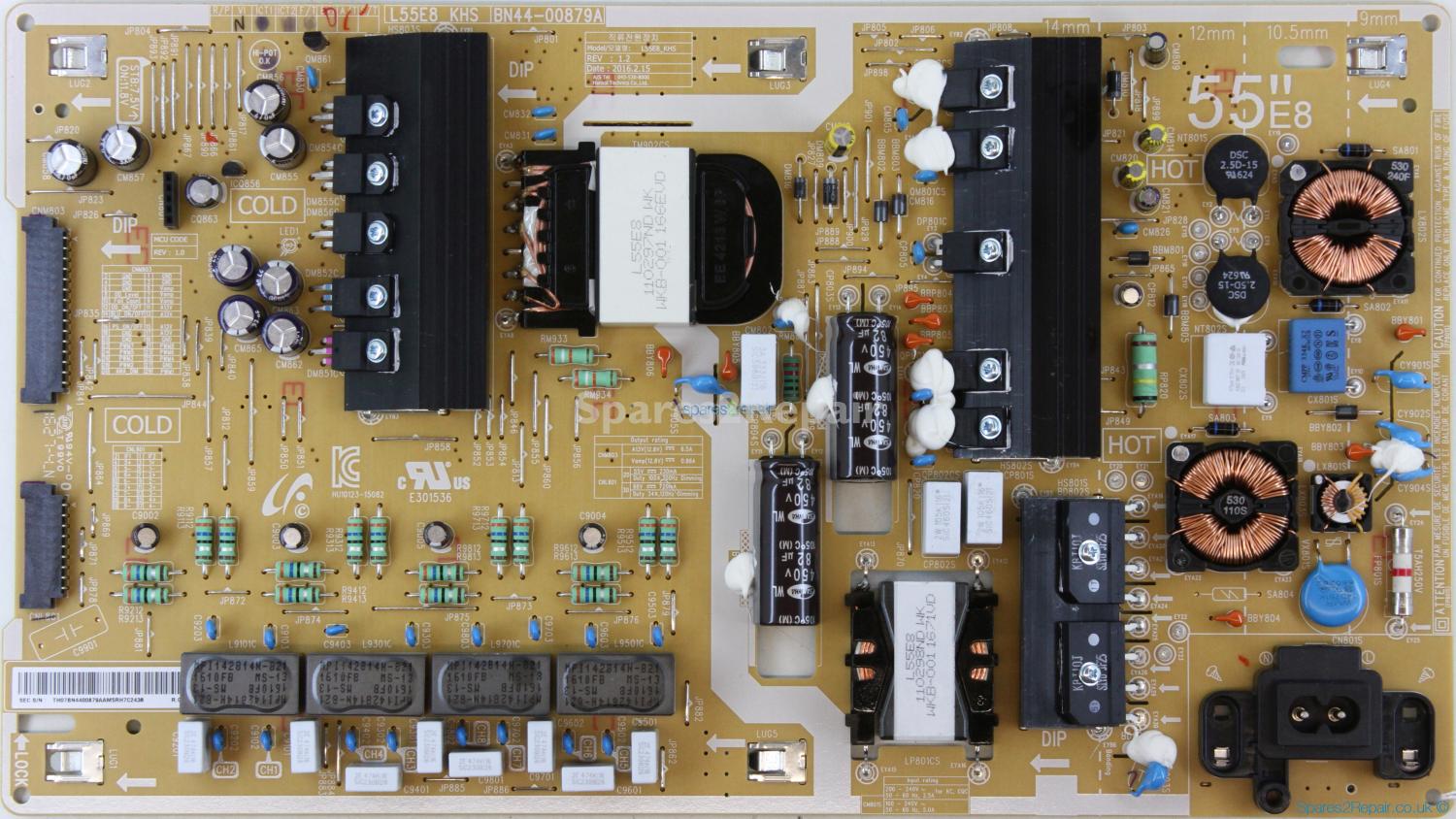 Samsung UE49KS8000T - Power Supply - BN44-00879A - REV:1.2 - HU10123-15082 - L55E8 KHS