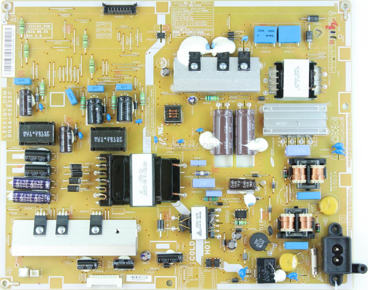 Samsung UE55F6100AK - Power Supply - BN44-00625C - Rev1.0 - L55X1QV_DSM - PSLF181X05A