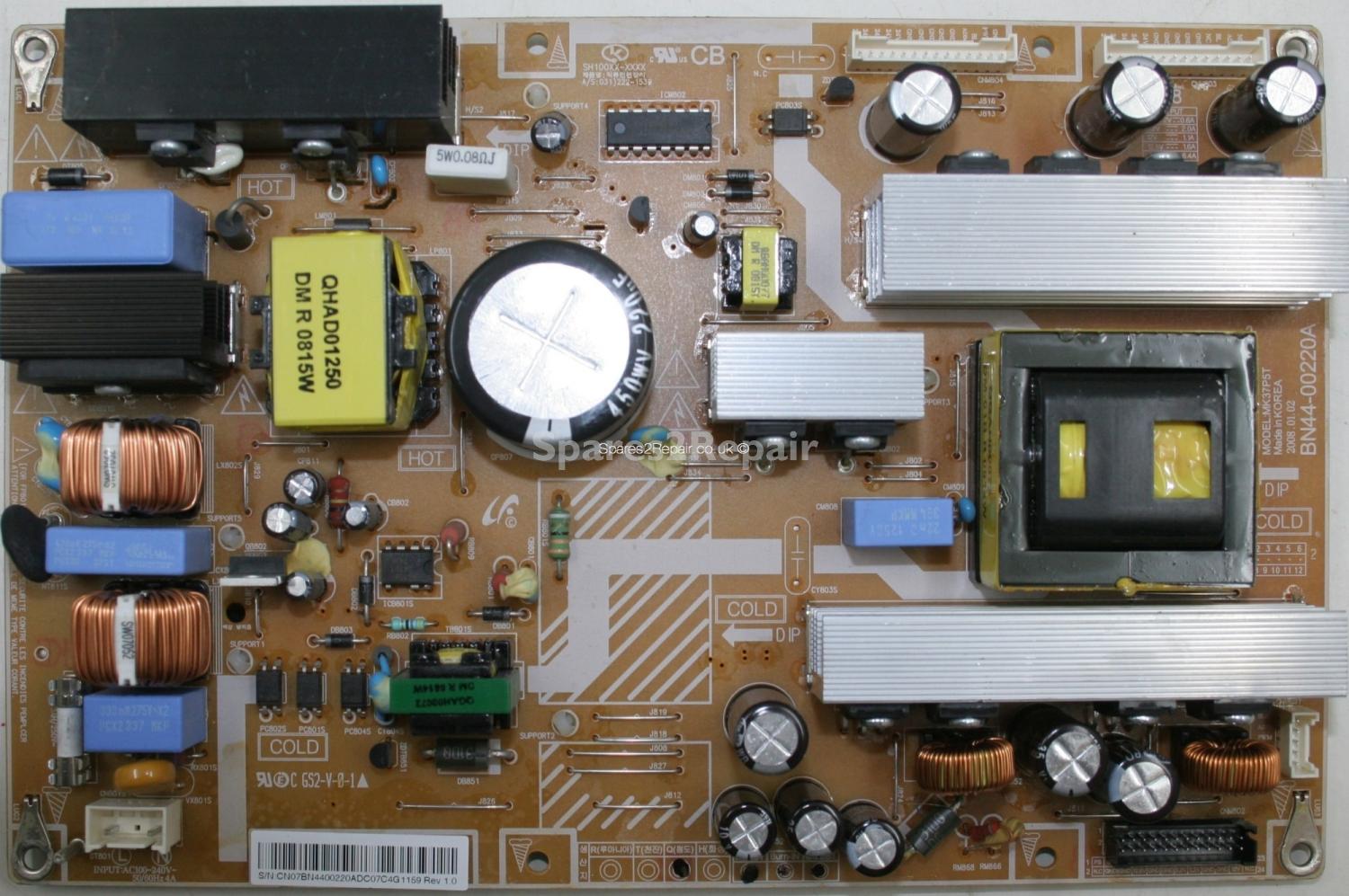 Samsung LE37A559P4F - PSU - BN44-00220A Rev 1.0 - MK37P5T - SH100XX-XXXX - 031)222-1539