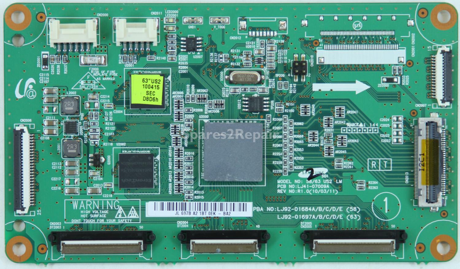 Samsung PN63C8000 - Logic Main CTRL Board - LJ92-01697B - LJ41-07009A - R1.0