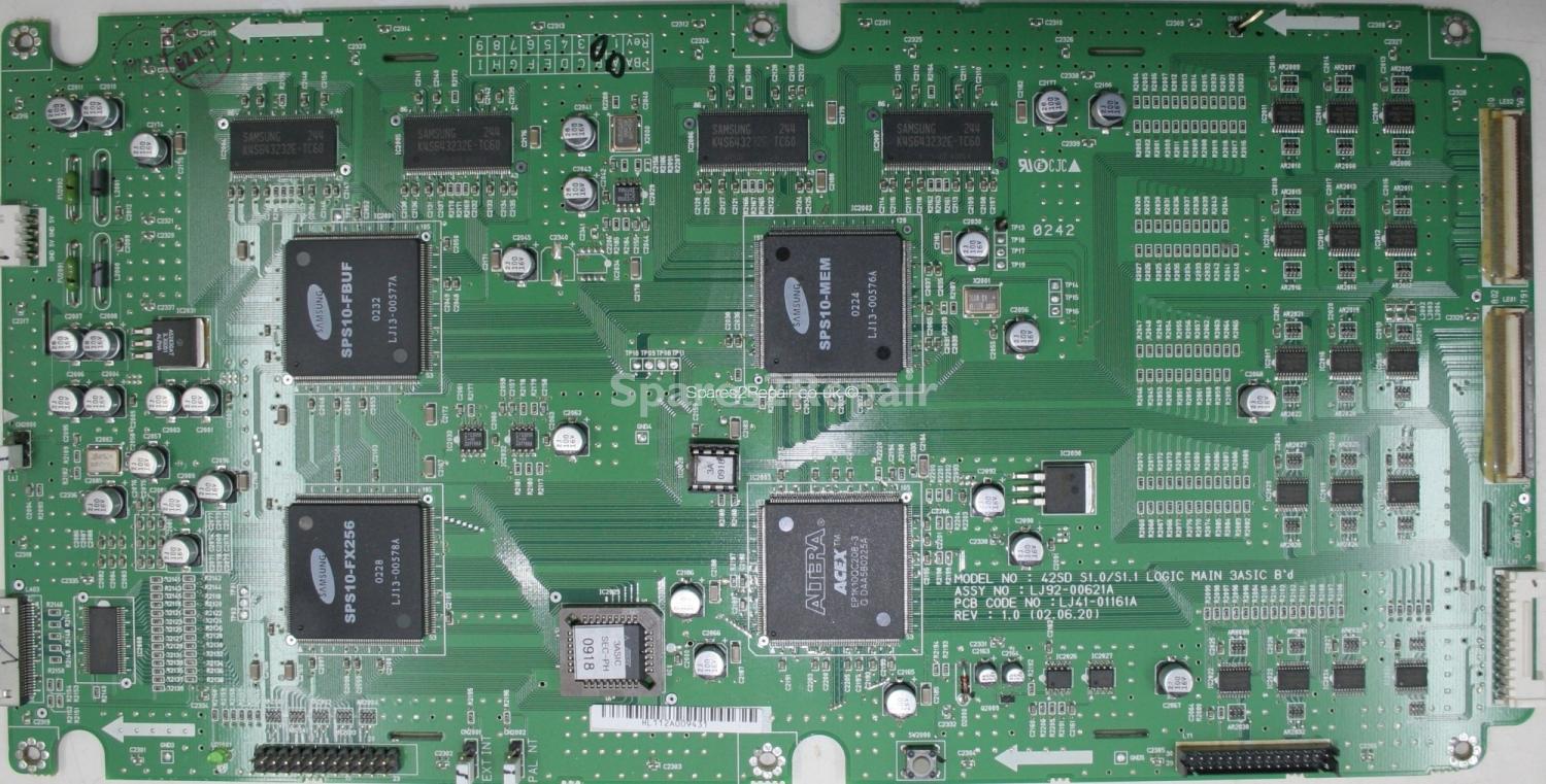 Samsung PS-42P2SB - Control Board - LJ92-00621A - LJ41-01161A REV 1.0 - 42SD S1.0 S1.0 LOGIC MAIN 3ASIC Bd
