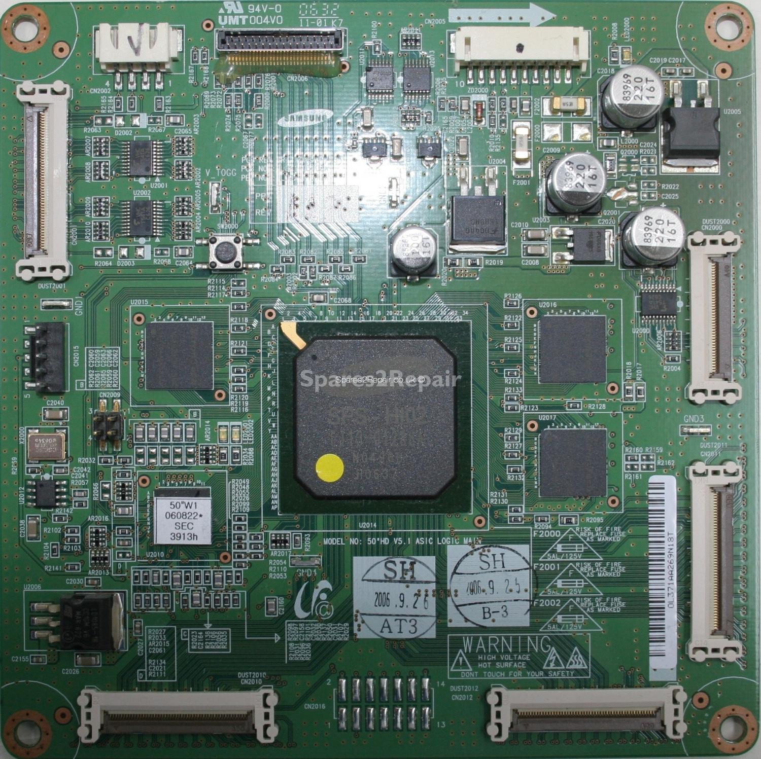 Samsung PS-50C7HD - LVDS - LJ92-01371A A2 - LJ41-03703A R1.7 - 50HD V5.1 ASIC LOGIC MAIN