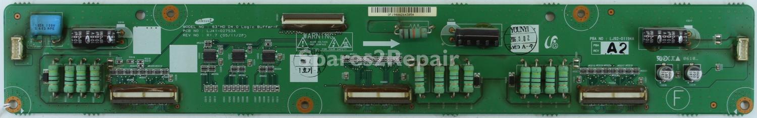 Samsung PS63PSH - Buffer - LJ41-02753A R1.7 - LJ92-01194A A2 - 63HD D4.0 Logic Buffer -F