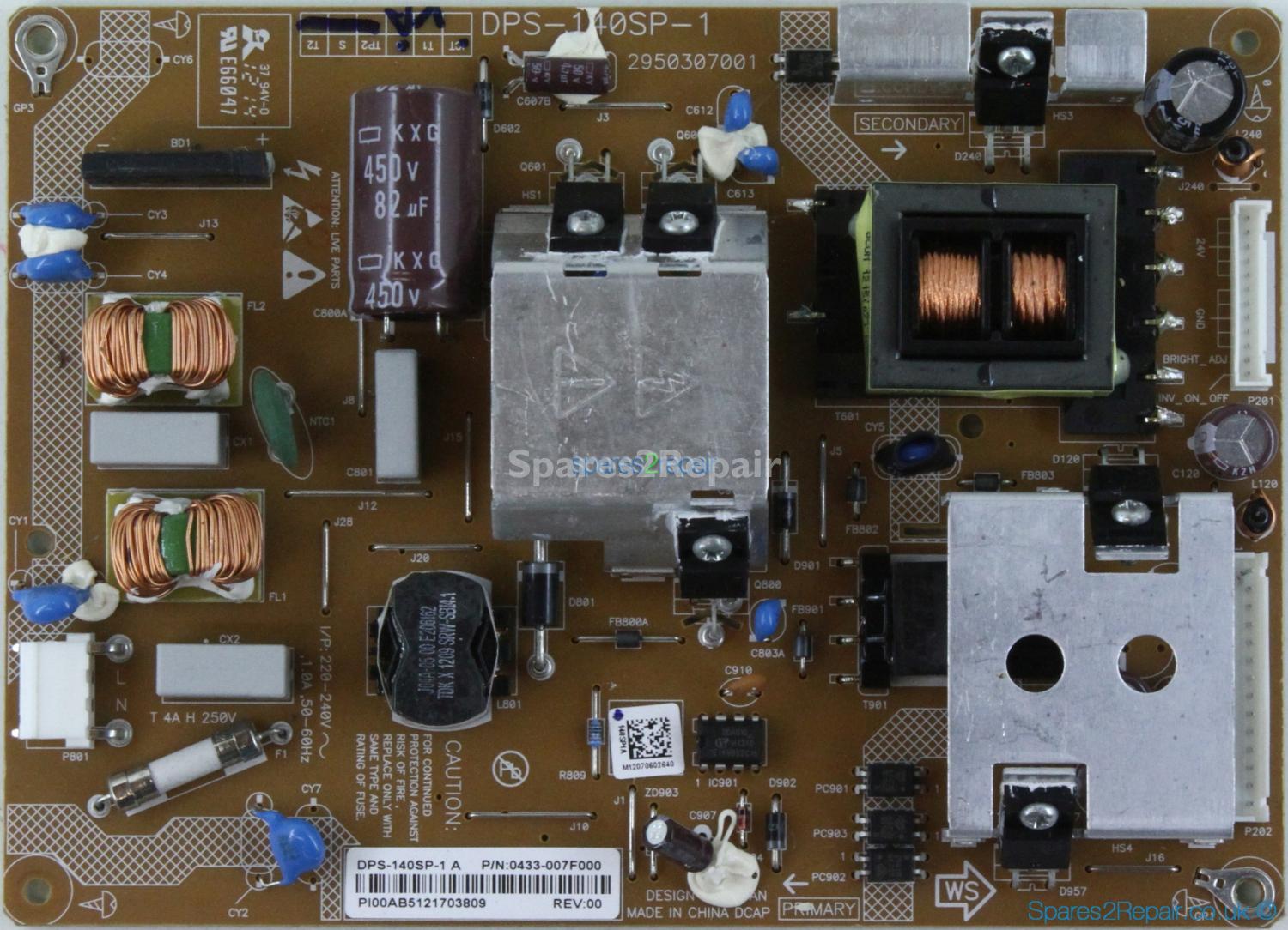 Sharp LC-32LE144E - PSU - DPS-140SP-1 A - 0433-007F000 - REV:00 - 2950307001