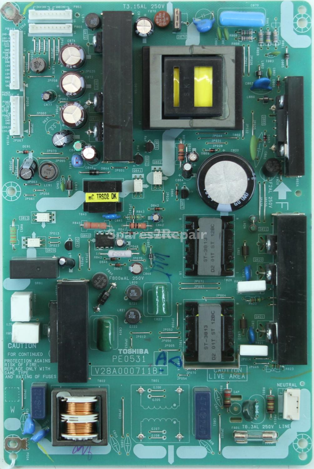 Toshiba 37XV505D - PSU - PE0531 A - V28A000711B1