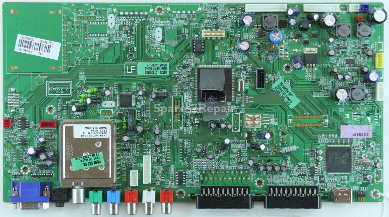 Waltham TV2610HDV - Main AV - 20336233 - 17MB22-2 - 021106